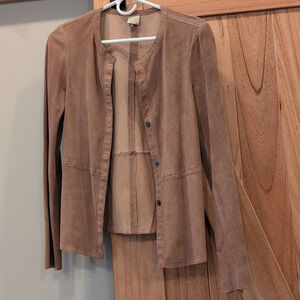 Ecru Suede Jacket 100% Leather